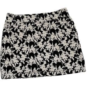 Mario Serrani Black & White Floral Stretch Skort, Tennis, Golf, Hiking, Size L